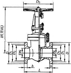 Z41Y型法蘭美標手動閘閥 150(Lb)~600(Lb)外形結構尺寸圖