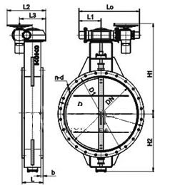 D941W-0.5C電動通風法蘭蝶閥外形結構尺寸圖