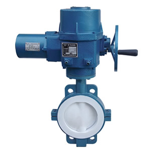 D971F4電動襯氟對夾式蝶閥/電動四氟蝶閥/防腐蝶閥