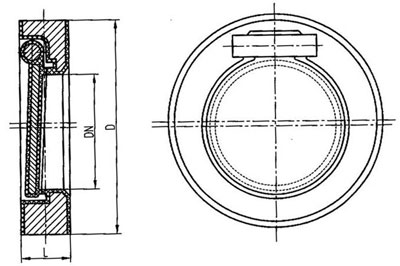 H74F46對(duì)夾式單瓣襯氟止回閥主要外形連接尺寸及重量