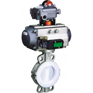 D671F46氣動對夾式襯氟蝶閥,耐腐蝕蝶閥,氣動對夾蝶閥