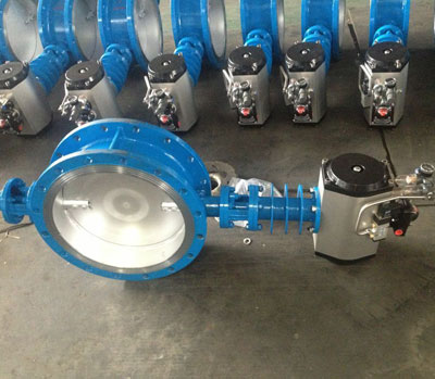 D641W-6C氣動法蘭式帶外置軸承高溫通風蝶閥