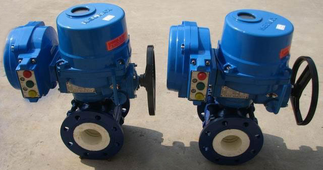 脫硫?qū)S秒妱?dòng)V型陶瓷調(diào)節(jié)球閥-配IQT電動(dòng)執(zhí)行機(jī)構(gòu)實(shí)物圖