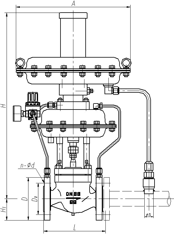供氮閥、氮封閥(氮封裝置)外形尺寸圖