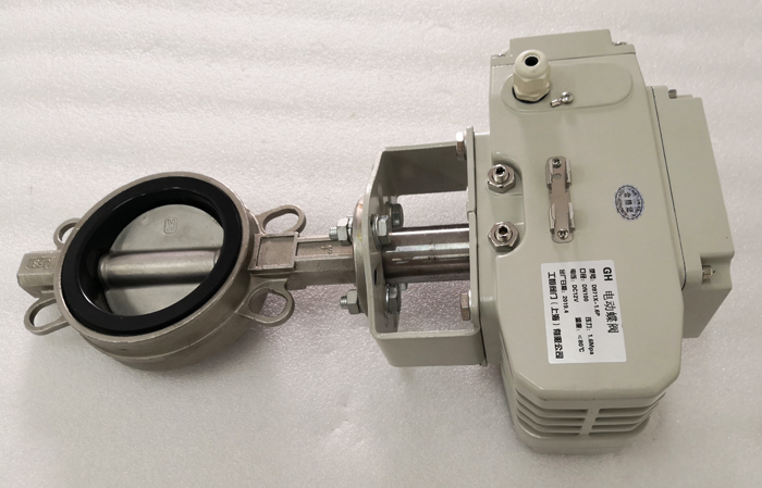 24V、12V電動蝶閥_灑水車/消防車用閥正面圖