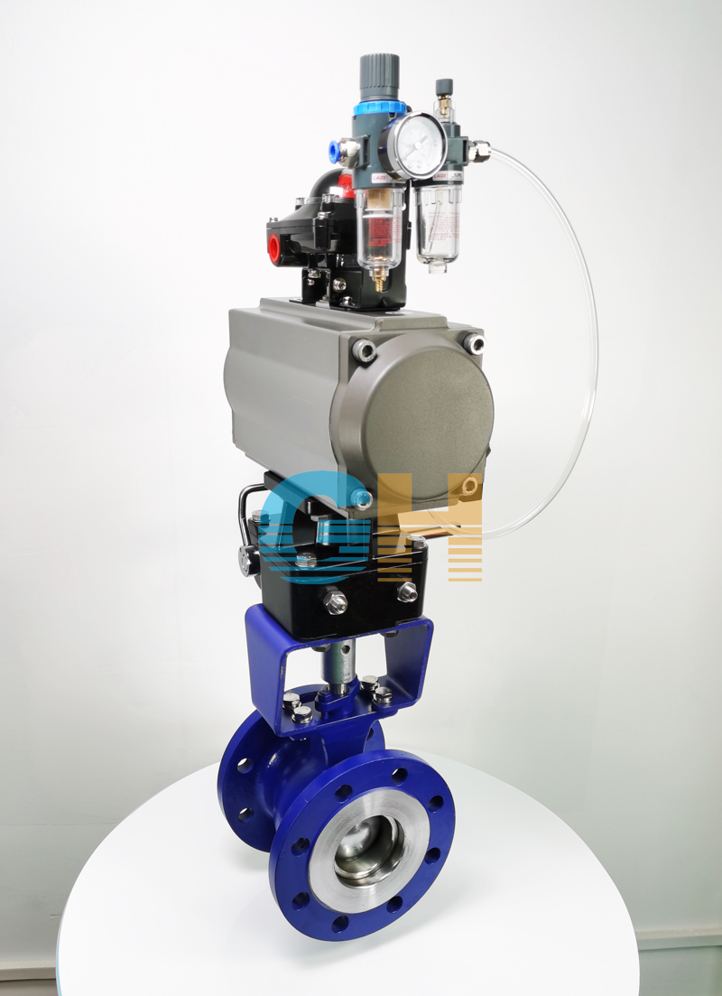 VQ647Y-16C 氣動V型切斷球閥二