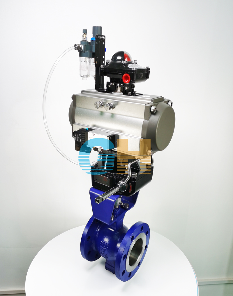 VQ647Y-16C 氣動V型切斷球閥三