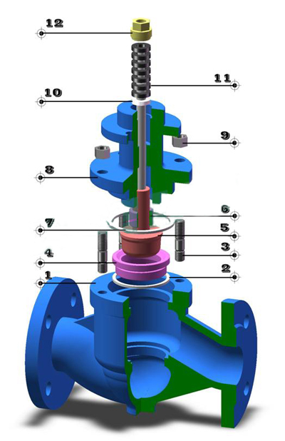 氣動高溫調(diào)節(jié)閥_結(jié)構(gòu)圖