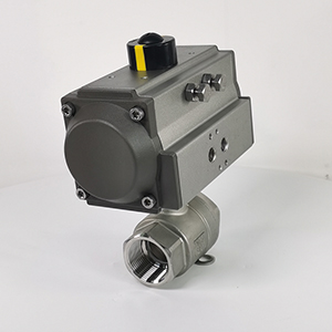 QD-16P二片式氣動內螺紋開關球閥 不銹鋼二片式氣動球閥