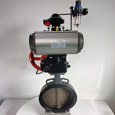 WD671XP-16C 脫硫專用氣動蝶閥 不銹鋼閥板氣動對夾軟密封蝶閥