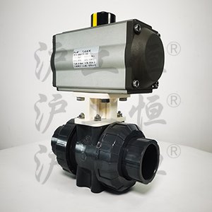 CUPVC塑料氣動球閥 Q611F25cm雙由令連接 耐酸堿閥門