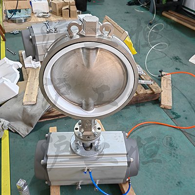 D671F-10P氣動防爆不銹鋼蝶閥 耐腐蝕酸堿鹽對夾閥門